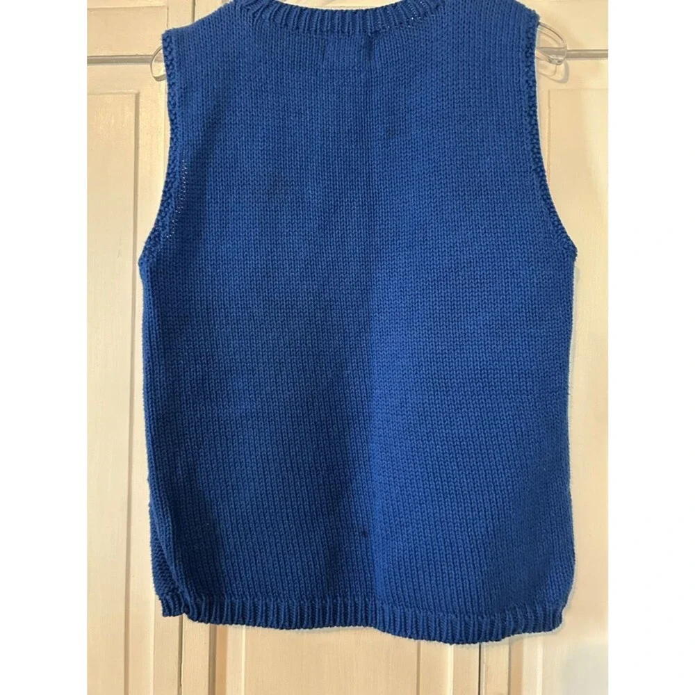 SKYR Cobalt Blue Textured Cable-Knit Sleeveless Sweater Vest Size M